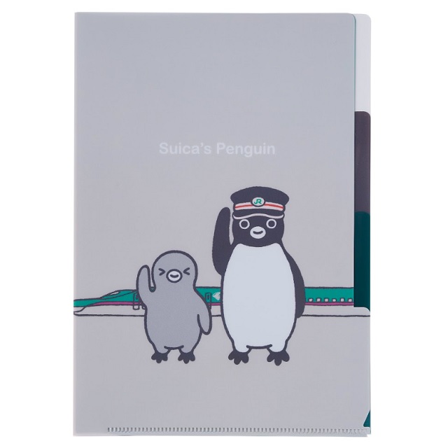 Suicaのペンギン　3ポケットクリアファイルA5（鉄道シリーズ・出発進行）